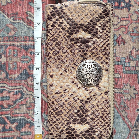 Brighton Tri Fold Snake Skin Leather Wallet - Picture 9 of 10